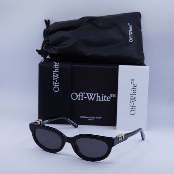 Off-White OERI13D SPARKS 1007 Sunglasses Black Cat Eye Frame, Grey Lenses